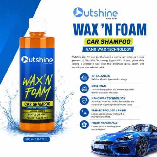 Wax & Foam Car Shampoo with microfiber glove